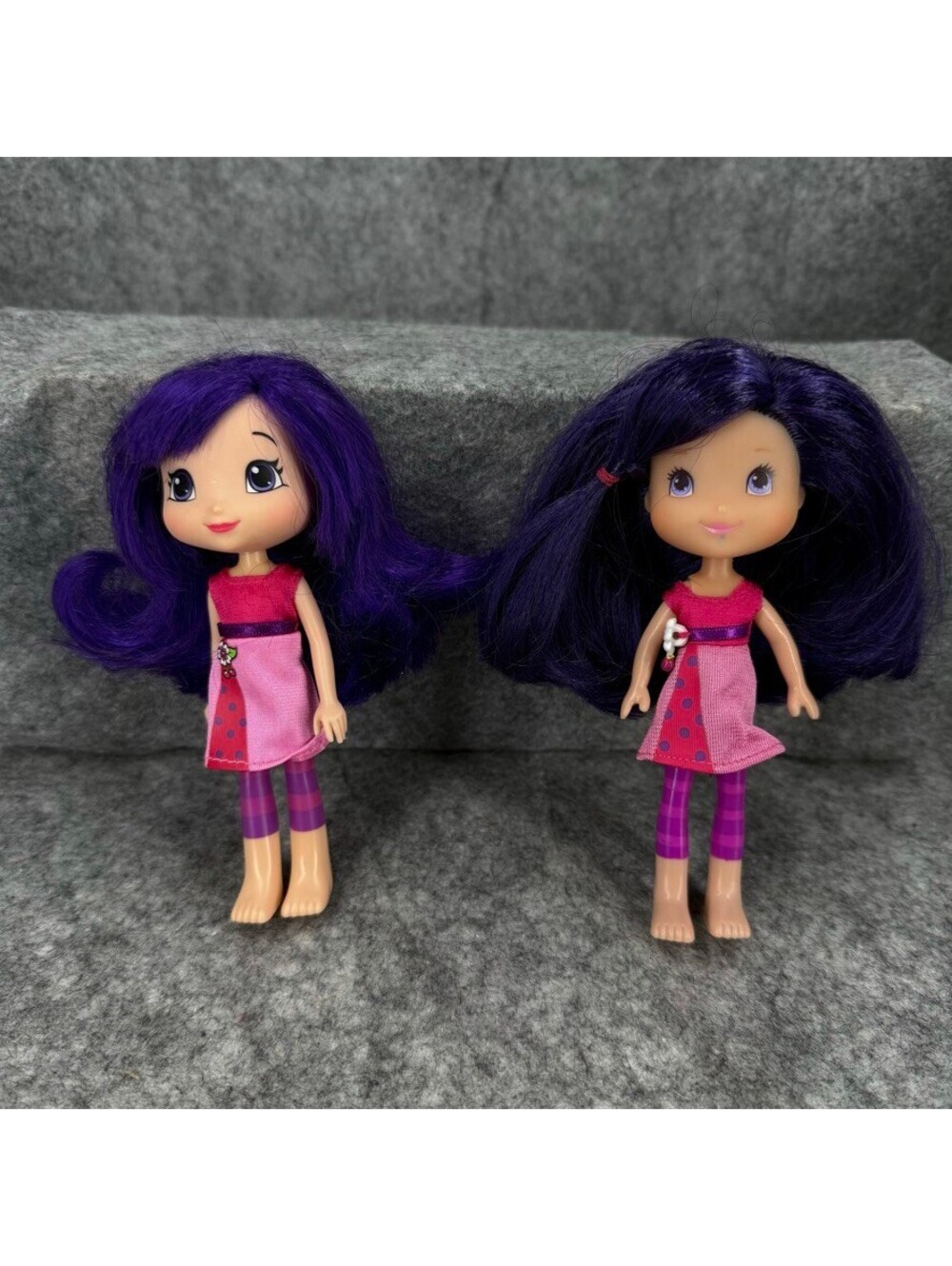 Lot of 2 Strawberry Shortcake Cherry Jam Dolls Cleaned Restyled Hair Purple 235